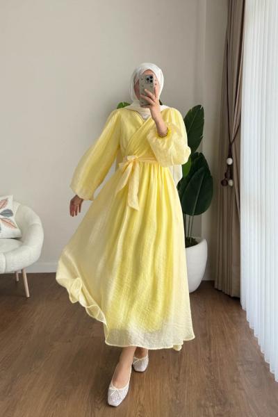 Liya Modal Elbise Sarı