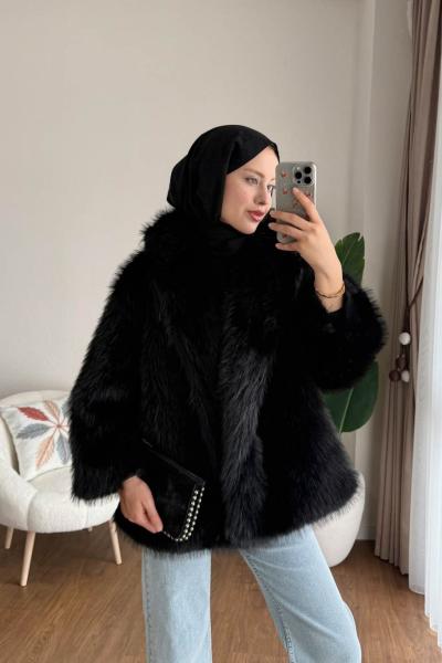 Lolita Kürk Ceket  Siyah