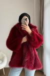 Lolita Kürk Ceket  Bordo