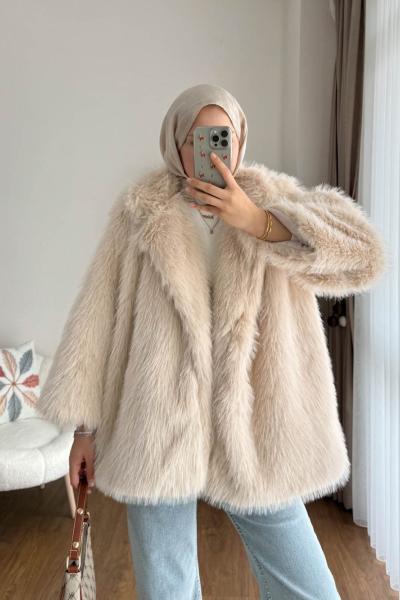 Lolita Kürk Ceket  Bej
