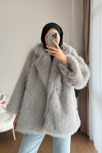 Lolita Kürk Ceket  Gri