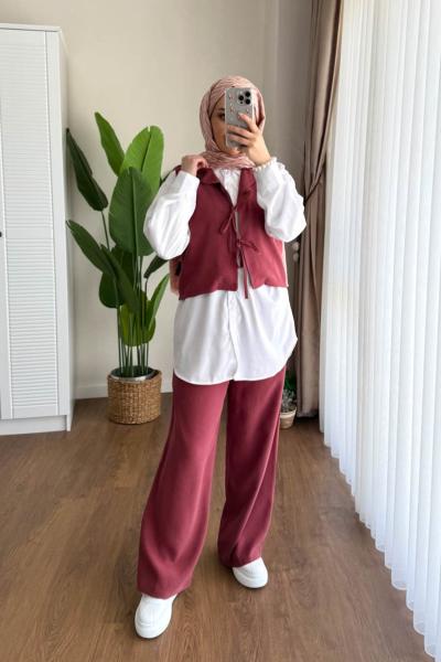 Maple Üçlü Takım  Gül Kurusu