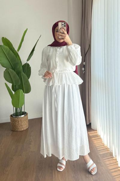 Melinda Etekli Takım Beyaz