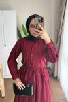 Melinda Etekli Takım Bordo