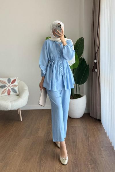 Modal Piliseli Takım  Mavi