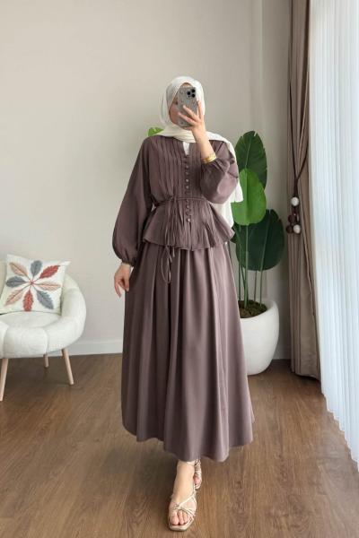 Monica Etekli Takım  Kahverengi