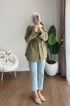 Müslin Kimono Koyu Yeşil