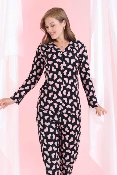 Perla Kalpli Pijama Takımı Siyah