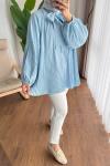 Piliseli Salaş Tunik Bebe Mavisi