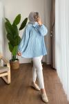 Piliseli Salaş Tunik Bebe Mavisi