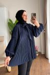 Piliseli Salaş Tunik Lacivert