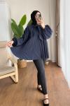 Piliseli Salaş Tunik Lacivert