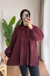 Piliseli Salaş Tunik Bordo