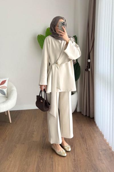 Santa İkili Takım Bej