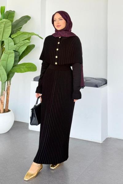 Selina Triko Elbise Siyah