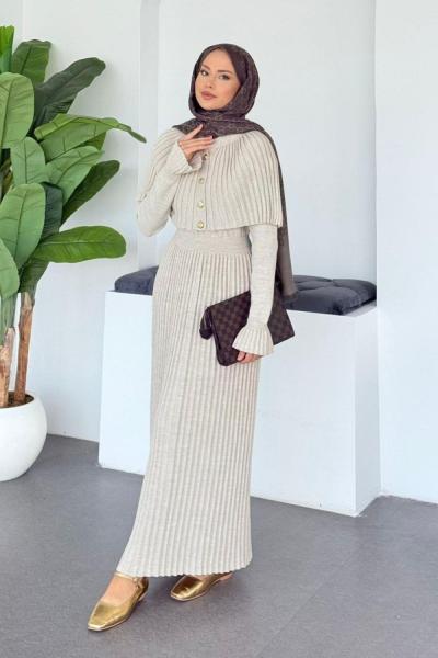 Selina Triko Elbise Taş Rengi