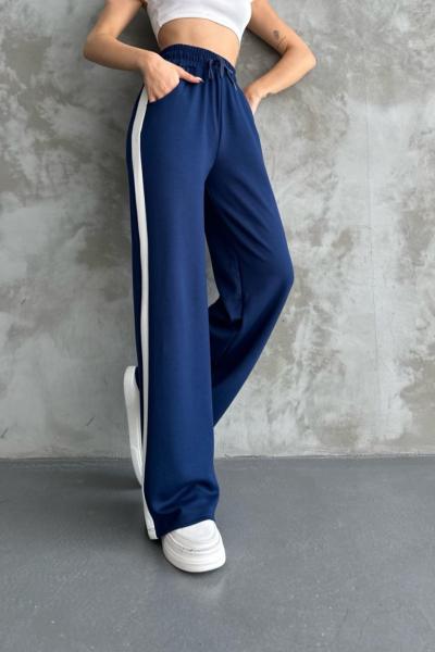 Şeritli Modal Eşofman Altı Lacivert