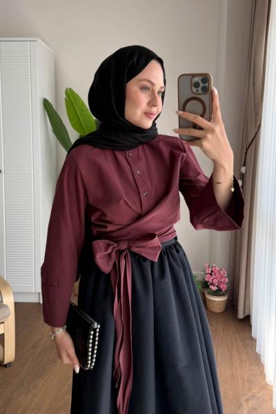 Vera Tasarım Gömlek  Bordo