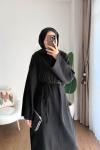 Afra Triko Elbise Siyah