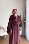 Afra Triko Elbise Bordo