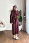 Afra Triko Elbise Bordo
