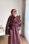 Afra Triko Elbise Bordo