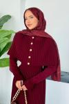 Selina Triko Elbise Bordo