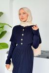 Selina Triko Elbise Lacivert