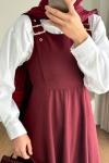 Kamila Gabardin Jile Koyu Bordo