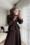 Melinda Etekli Takım Kahverengi
