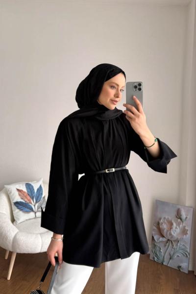 Cristina Tensel Gömlek Siyah