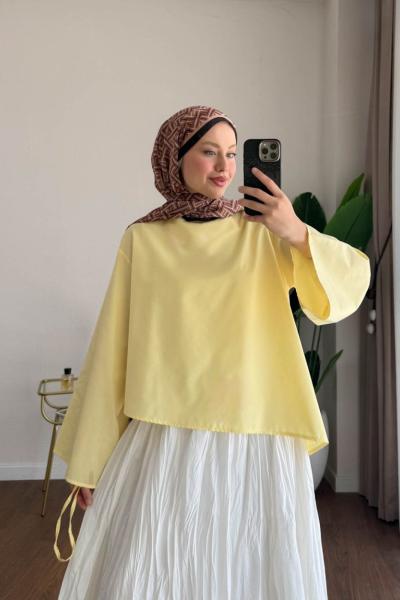 Asimetrik Bluz Sarı