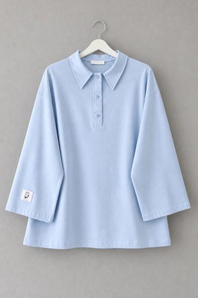 Polo Yaka Süprem Sweatshirt Mavi