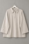 Polo Yaka Süprem Sweatshirt Bej
