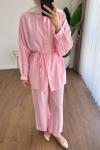 Pantolonlu Çilek Takım Pembe
