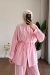 Pantolonlu Çilek Takım Pembe