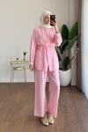 Pantolonlu Çilek Takım Pembe