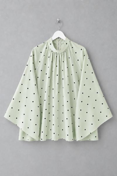 Puantiyeli Oversize Tunik Su Yeşili