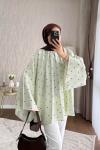 Puantiyeli Oversize Tunik Su Yeşili