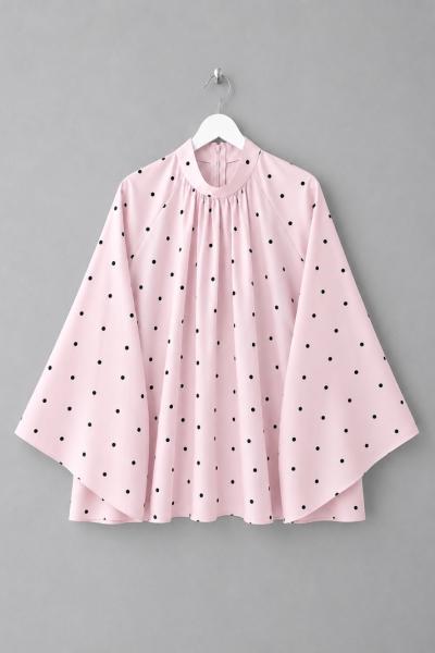 Puantiyeli Oversize Tunik Pembe