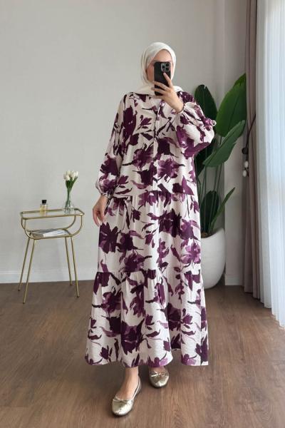 Yasemin Oversize Elbise Mürdüm
