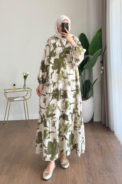 Yasemin Oversize Elbise Yeşil