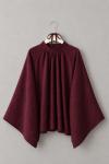 Hakim Yaka Pileli Oversize Bluz Bordo