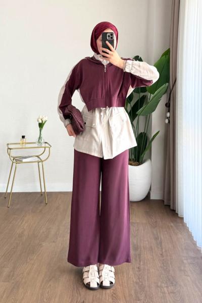 Nora Modal Takım  Bordo