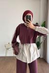 Nora Modal Takım  Bordo