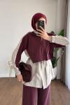 Nora Modal Takım  Bordo