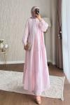 Yağmur Müslin Elbise Pembe