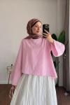 Asimetrik Bluz Koyu Pembe