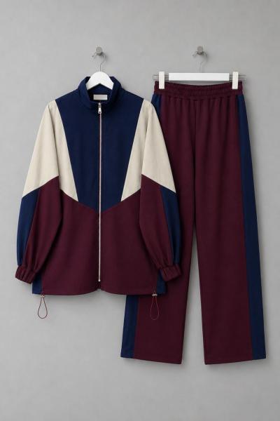 Parçalı Pantolonlu Takım  Bordo