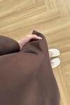 Yanı Yırtmaçlı Uzun Kollu Sweatshirt Kahverengi